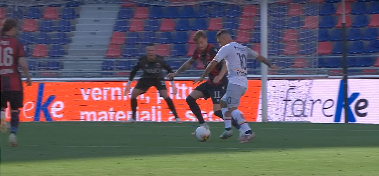 Bologna Lecce 3-2 media voto stampa pagelle definitive Falco Mancosu